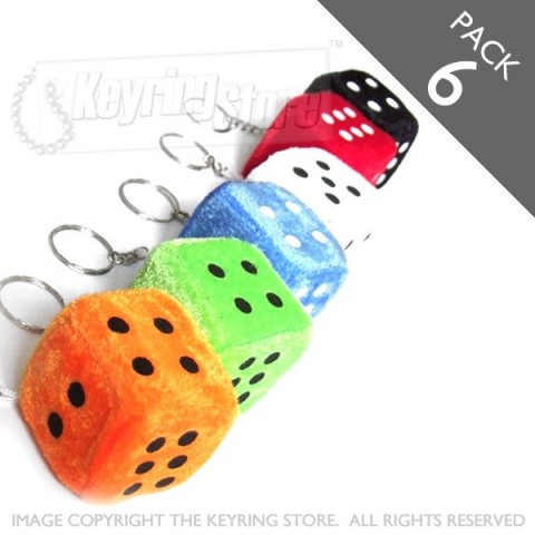 Multipack Fluffy Dice Keyring