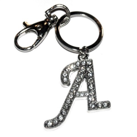 Diamante Letter Keyring